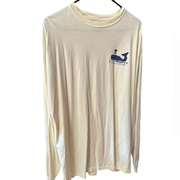 QUIET STORM SURF SHOP Y2K graphic tee. Pale yellow, pastel whale, XL, 23” P2P - Picture 3 of 8